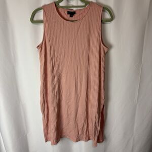 J. Jill Wearever Women Sleeveless Rayon Blend Tunic Tank Top Dress Large Pink
